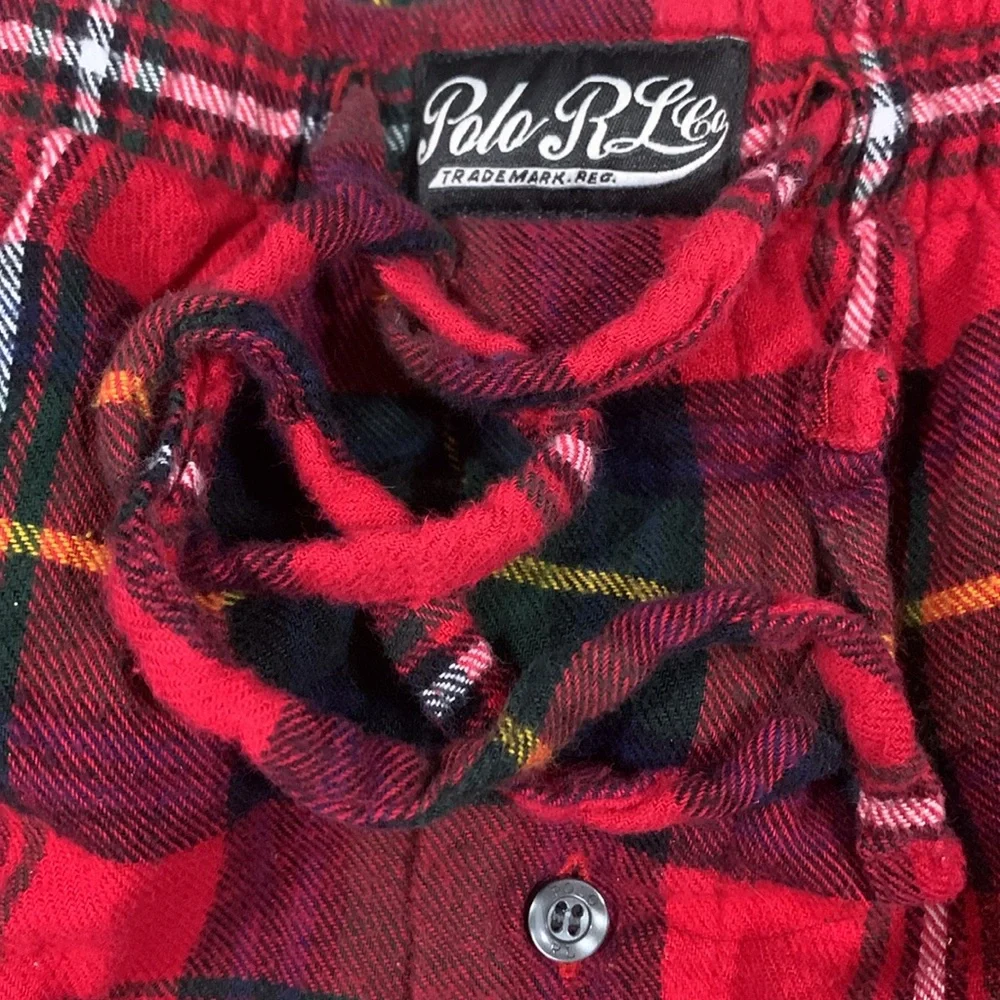 Polo Ralph Lauren Red Plaid‎ Flannel Pull-On Drawstring Waist PJ Bottoms XL Tall